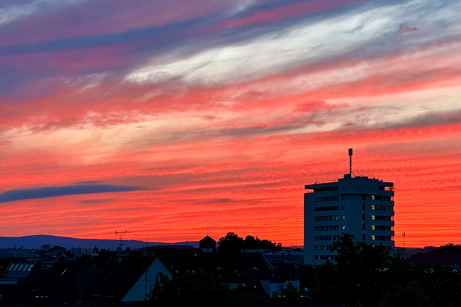 Sonnenuntergang in Hanau